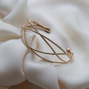 Woven Golden Cuff Bracelet